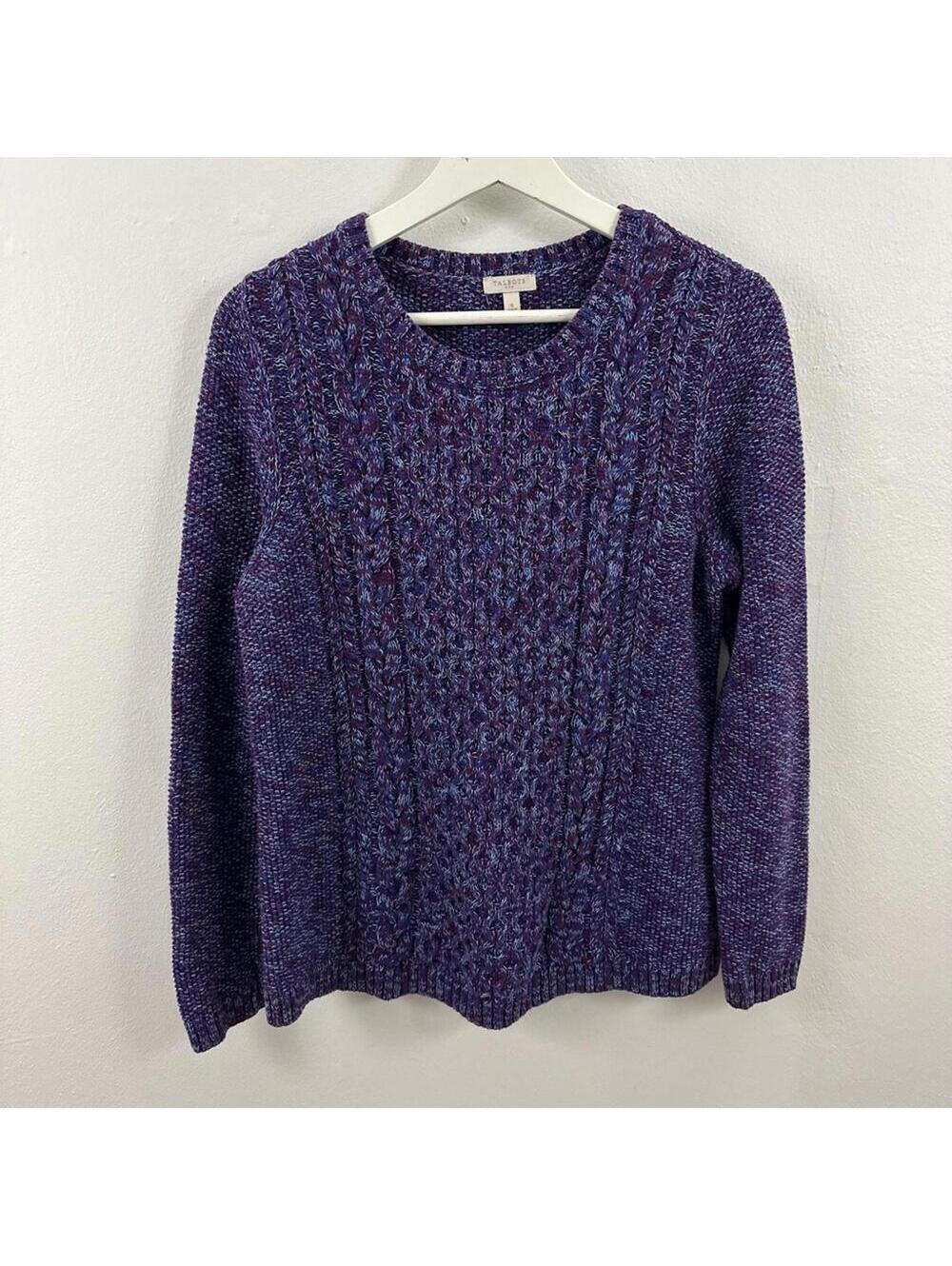 Talbots Purple Cable Knit Pullover Sweater Women's Size S